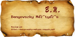 Benyovszky Mátyás névjegykártya