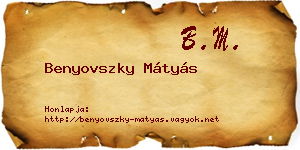 Benyovszky Mátyás névjegykártya