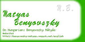 matyas benyovszky business card